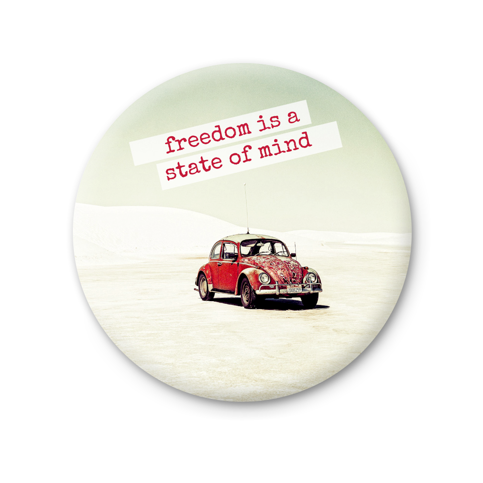Round Magnet - Freedom is a state of mind - Baja California Gallery