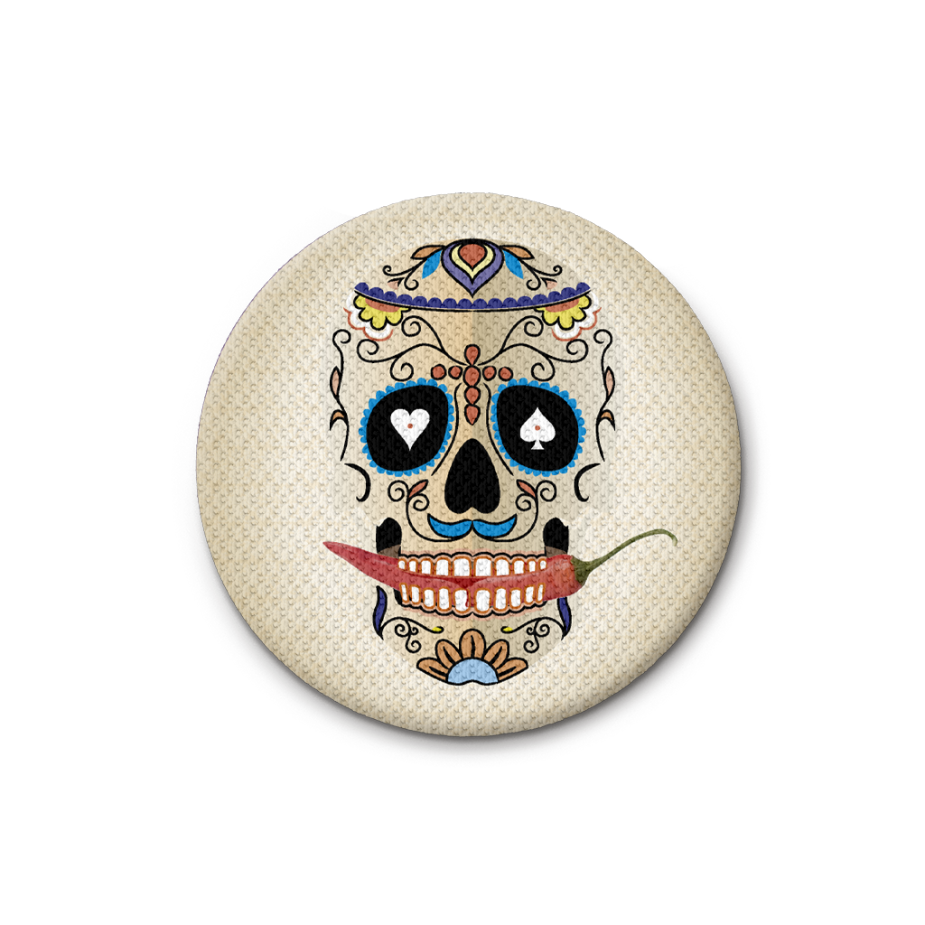 Mexican Skull Pin - Beige