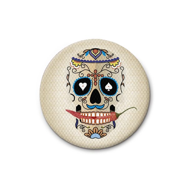 Mexican Skull Pin - Beige