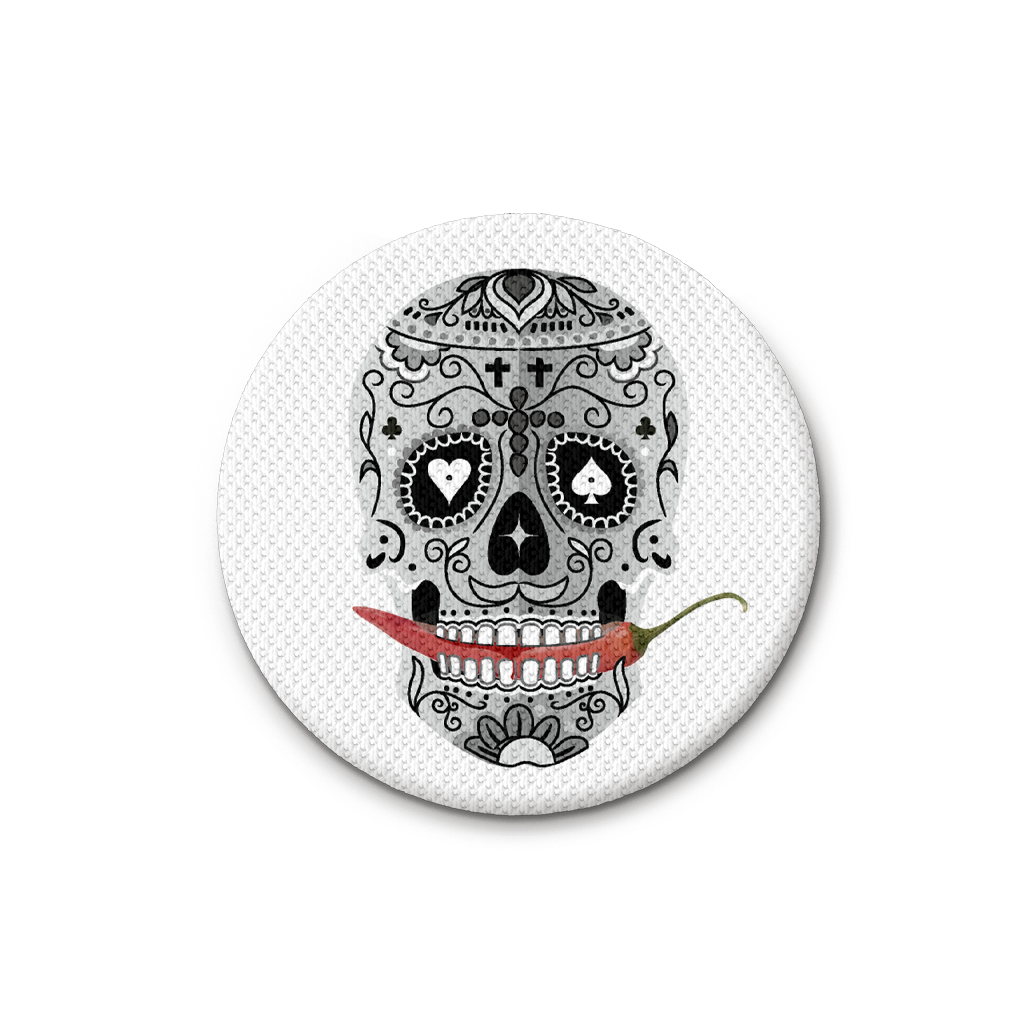 Mexican Skull Pin - White