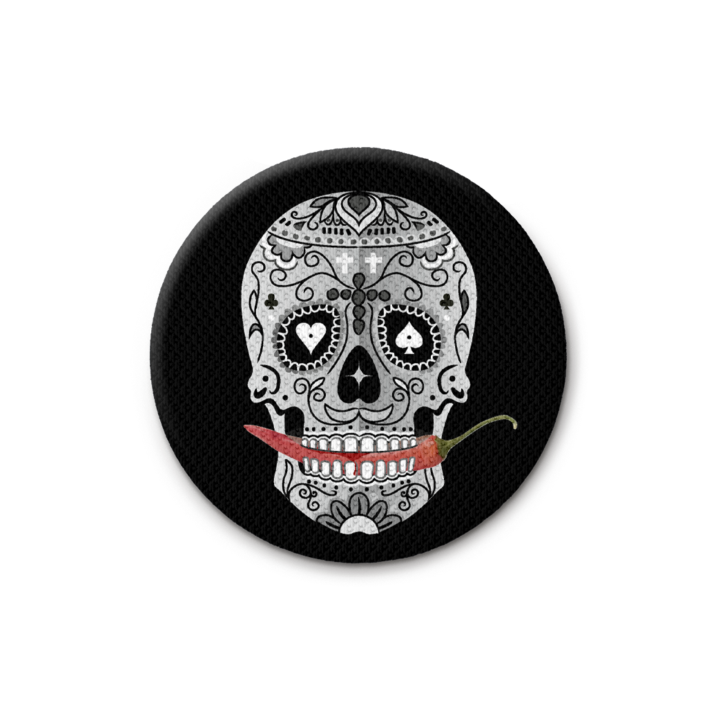 Mexican Skull Pin - Black
