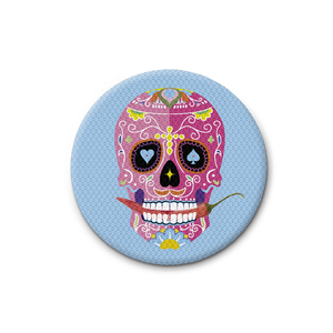 Mexican Skull Pin - Blue