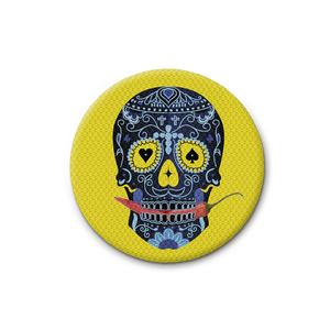 Mexican Skull Pin - Yellow
