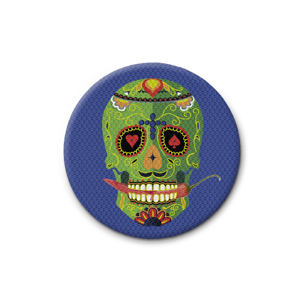 Mexican Skull Pin - Dark Blue
