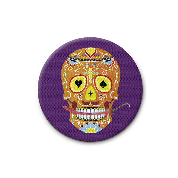 Mexican Skull Pin - Violet